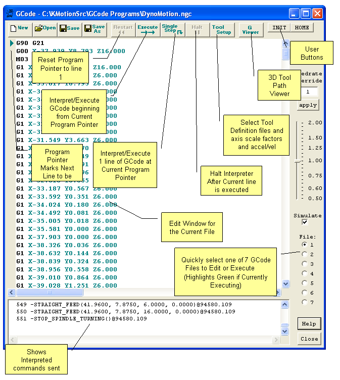 GCode Screen Features