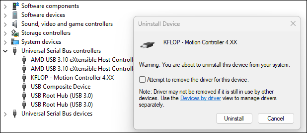 Uninstall Driver